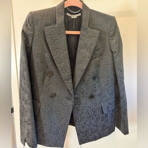 Stella McCartney Black Leopard Blazer